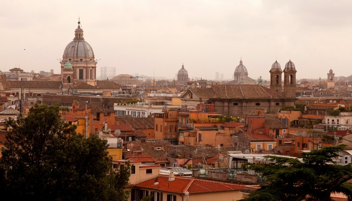 Rome cityscape with domes and rooftops