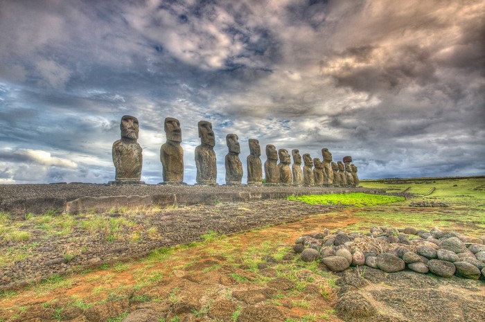 Moai statues on Easter Island, Chile