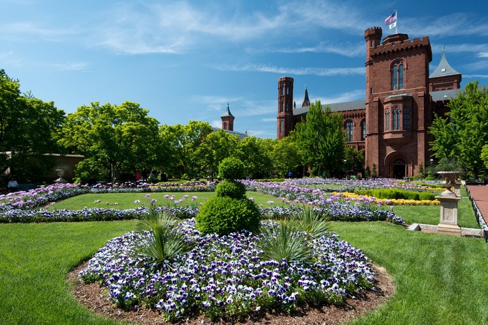 Smithsonian Castle and gardens in Washington D.C.