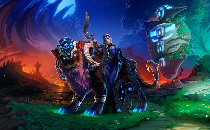 Luna from DOTA 2 with a magical creature