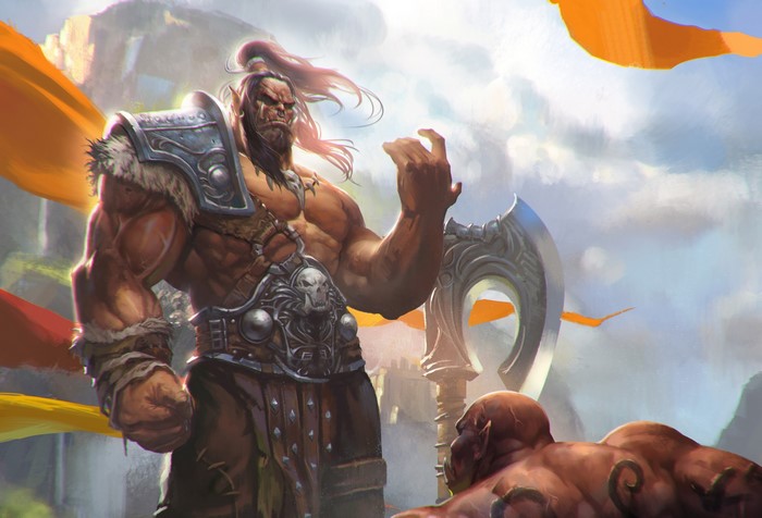 Orc Warriors from World of Warcraft with Battle Axes