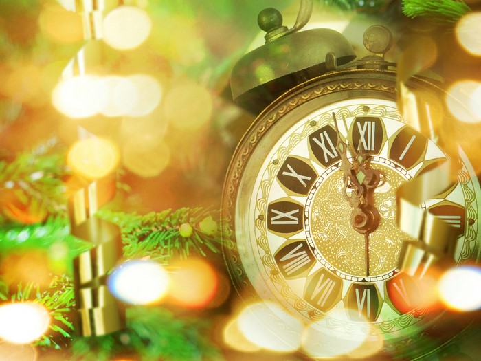 Christmas Alarm Clock with Bokeh Lights