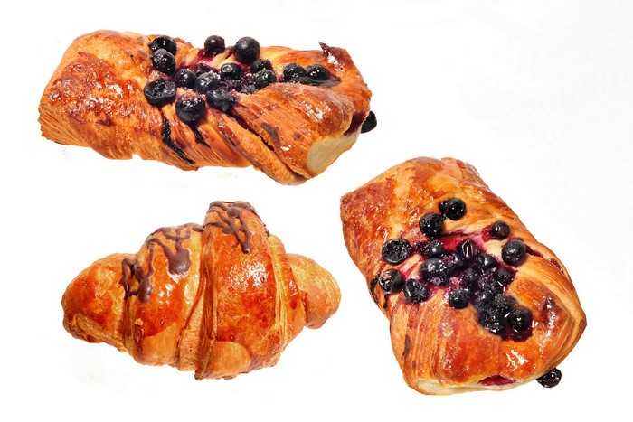 Blueberry Pastries and Croissant