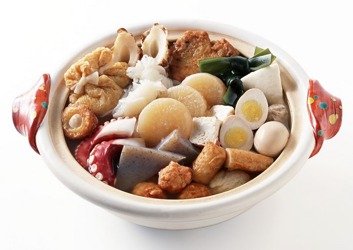 Oden hot pot with octopus, eggs, and fish cakes