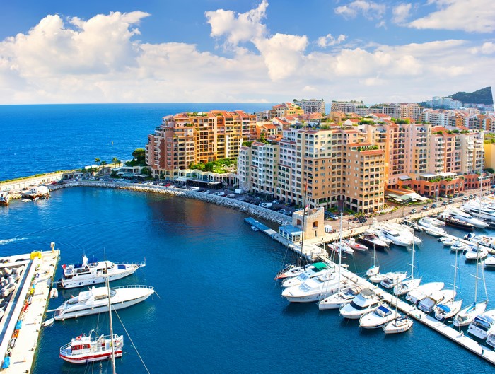 Monaco Marina with Buildings and Boats