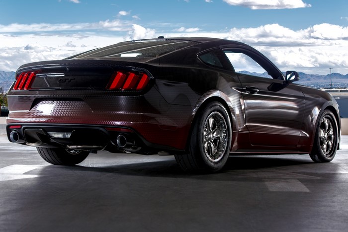 4K Ford Mustang GT tuning metallic back view