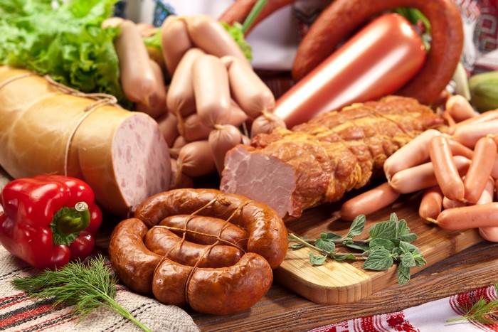 Assortment of Meat Products and Sausages