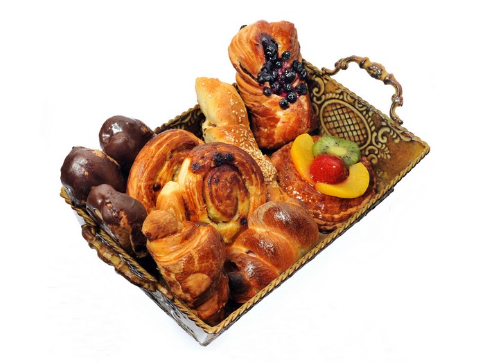 Assortment of Pastries in a Decorative Tray