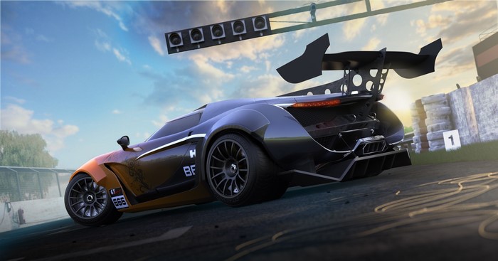Gran Turismo racing car on track