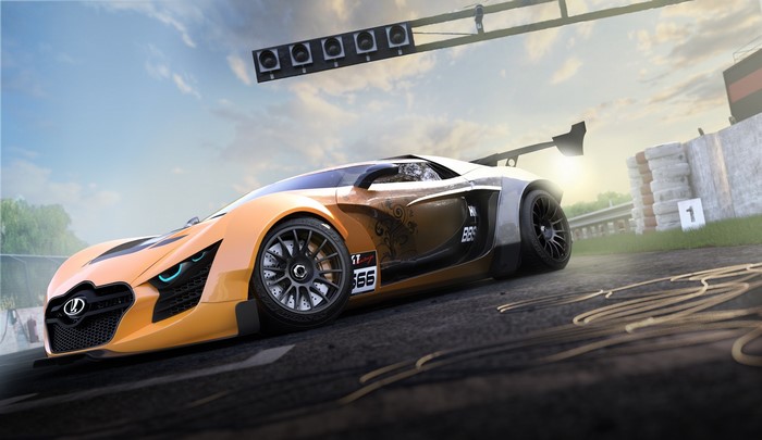 Gran Turismo Lada Race Car on Track