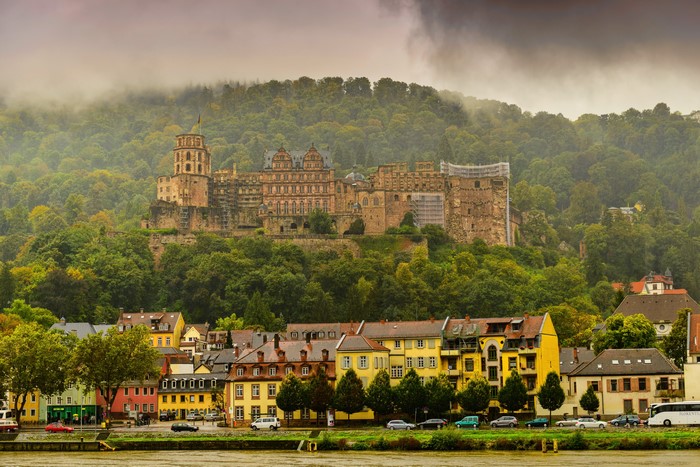 Heidelberg Castle and Houses in Germany