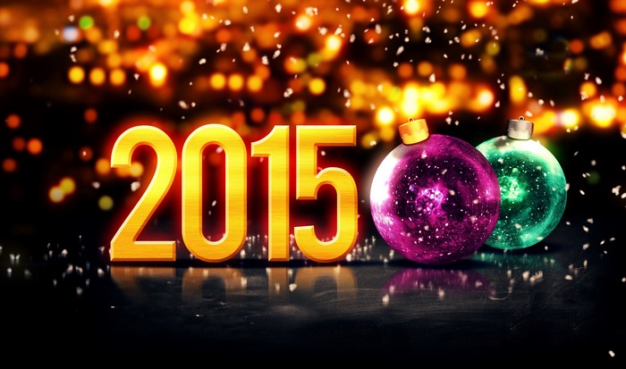 2015 New Year's Eve celebration with ornaments