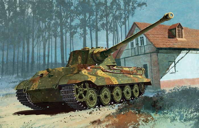 Painting Art of a Camouflaged Tank