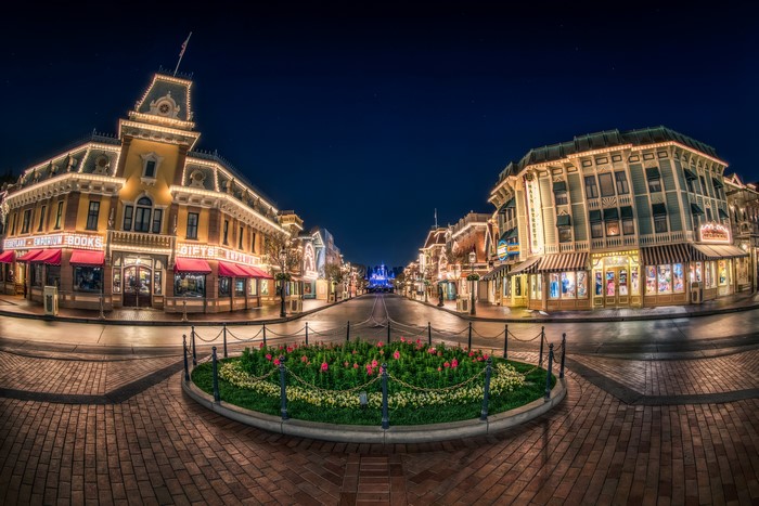 Disneyland Main Street USA at Night