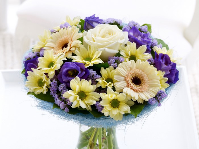 Bouquet of Roses, Eustoma, Gerberas, and Chrysanthemums