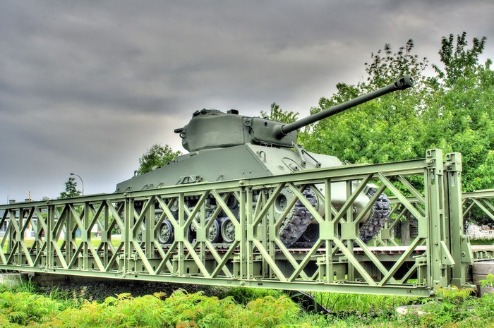 M4 Sherman tank on a bridge