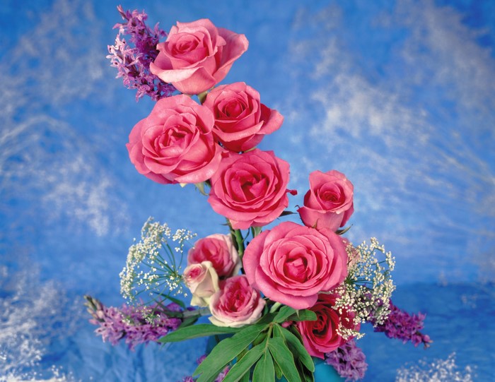 Pink Roses and Hyacinths Bouquet