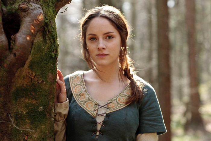 Sophie Rundle as Merlin's Cat in a forest