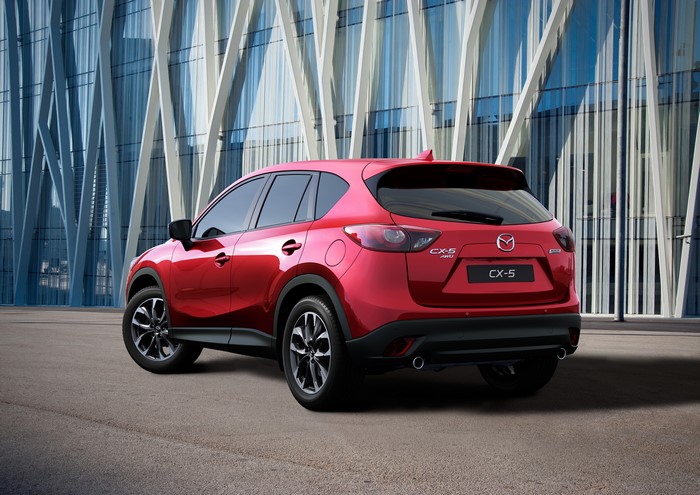 Red 2015 Mazda CX-5 from the back