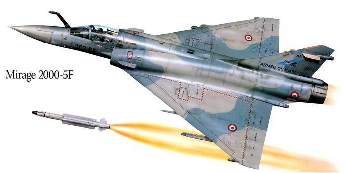 Mirage 2000-5F Fighter Airplane Launching Missile