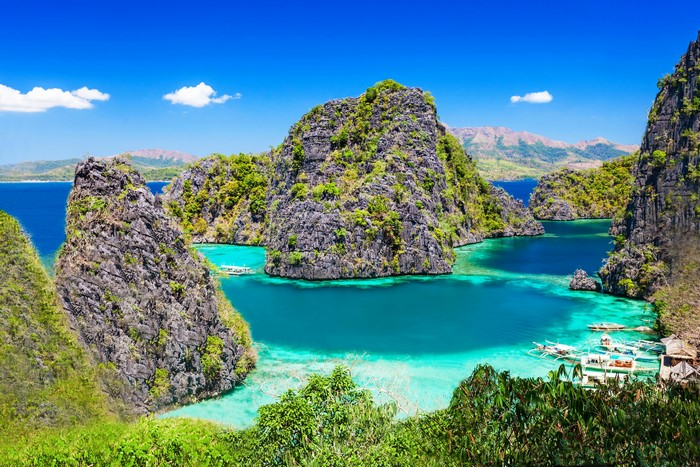 Island paradise with limestone cliffs and turquoise waters