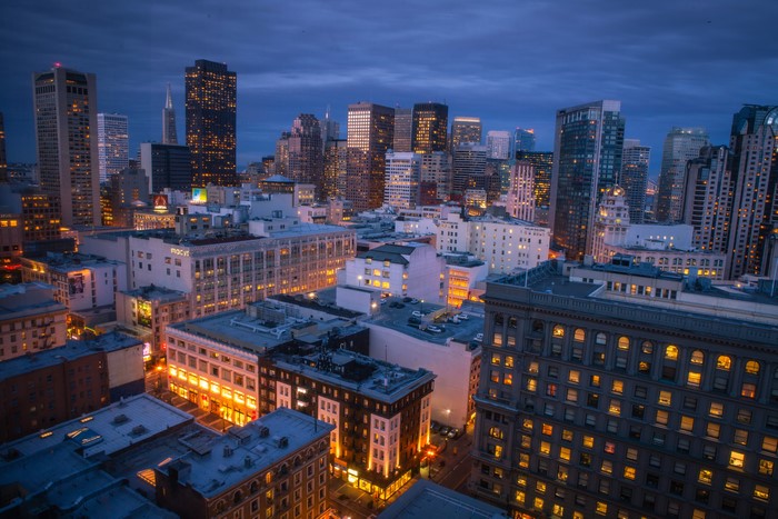 San Francisco Skyscrapers at Night