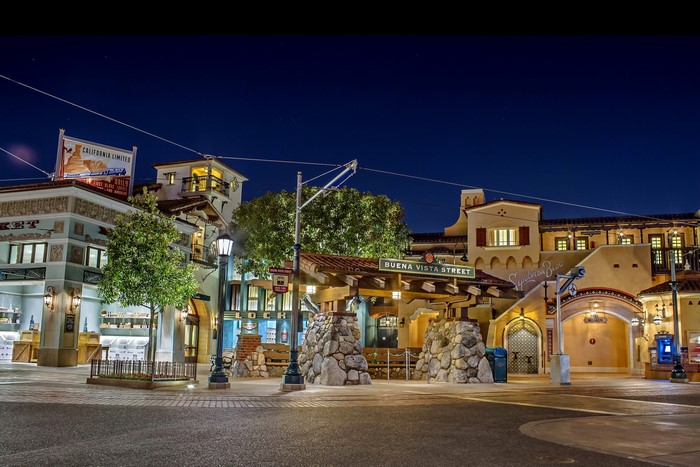 Buena Vista Street at Disneyland California at Night