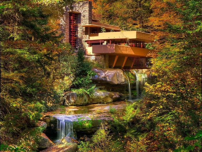 Fallingwater House in Autumn, Pennsylvania, USA