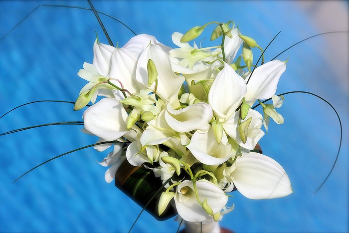 White Orchid and Calla Lily Wedding Bouquet