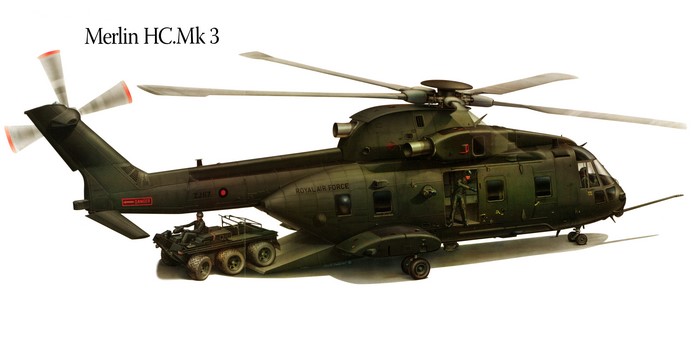 Merlin HC.Mk 3 Helicopter Painting Art