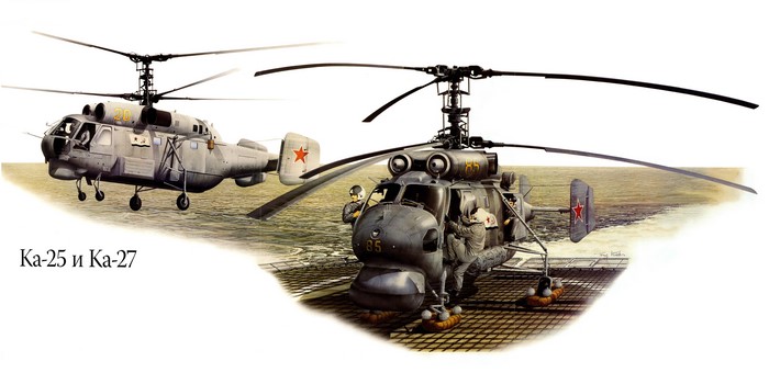 Ka-25 and Ka-27 Helicopters Painting Art