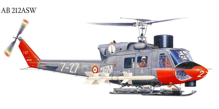 AB 212ASW Helicopter Painting Art