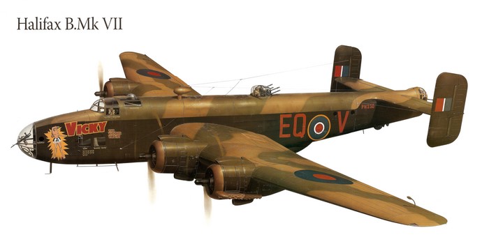 Halifax B.Mk VII Airplane Painting Art