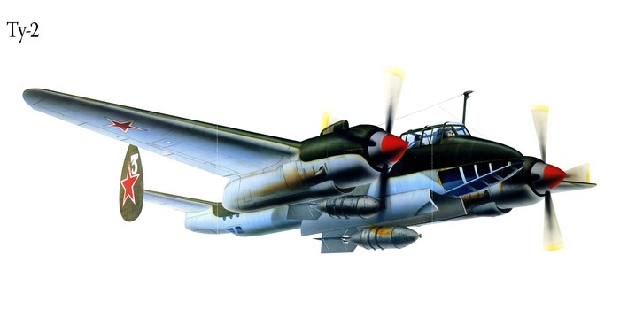Tu-2 Bomber Airplane Painting Art