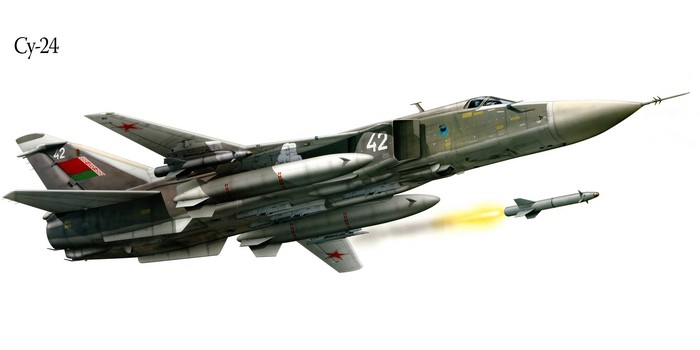 Su-24 Fighter Jet Launching Missile
