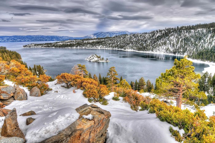 Lake Tahoe in Winter, California