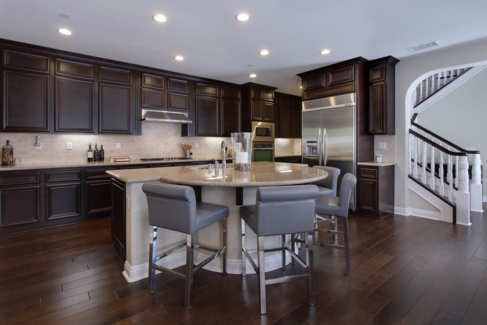Modern Kitchen with Island and Staircase
