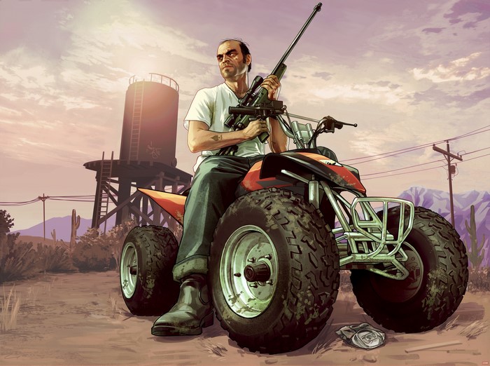 Trevor with Sniper Rifle on ATV GTA 5 4K