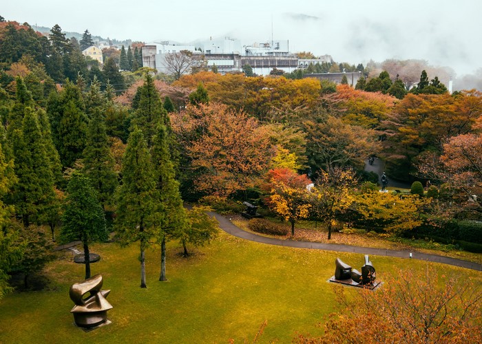 Hakone Open Air Museum Park in Japan with Autumn Trees