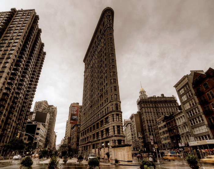 Flatiron Building and New York City Street
