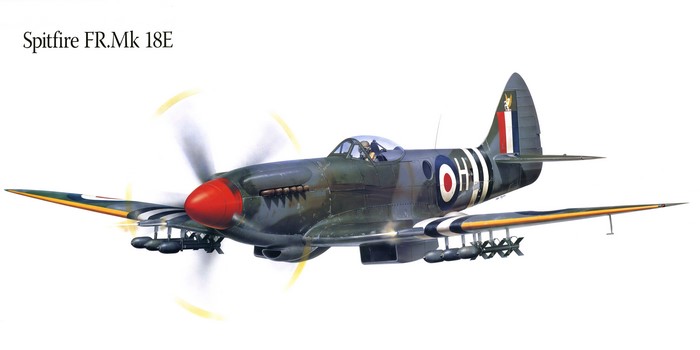 Spitfire FR.Mk 18E Airplane Painting Art