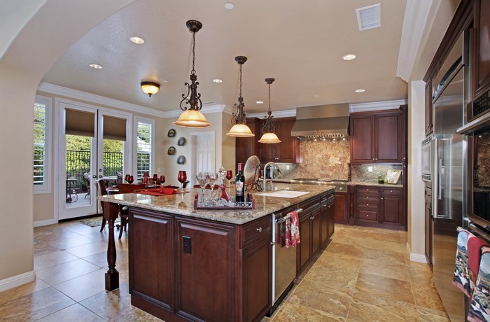 Kitchen Interior Design with Lamps