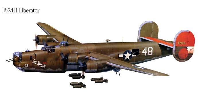 B-24H Liberator Bomber Airplane Painting