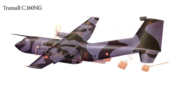 Transall C.160NG Airplane Dropping Cargo