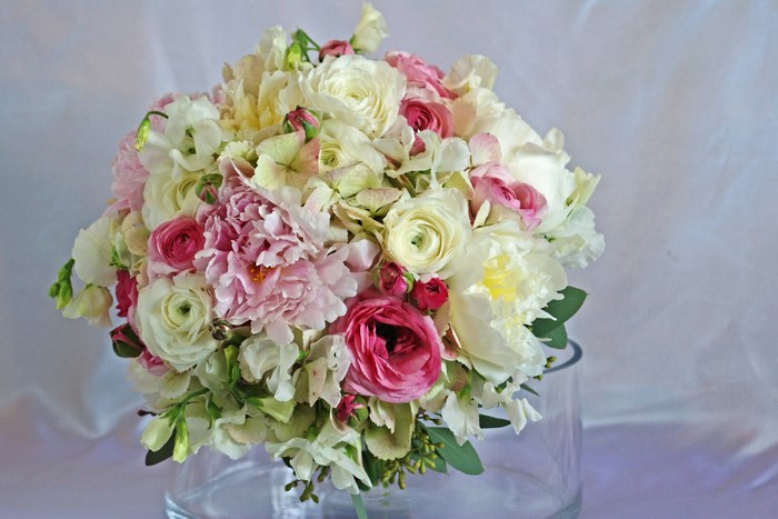 Bouquet of Peonies, Ranunculus, and Hydrangea flowers