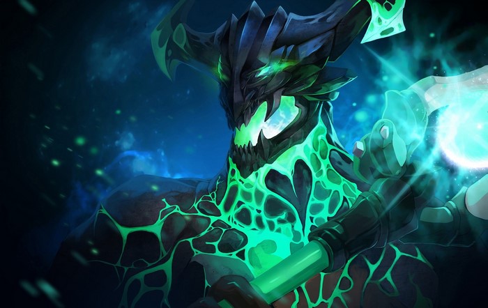 Outworld Devourer from DOTA 2 holding a staff