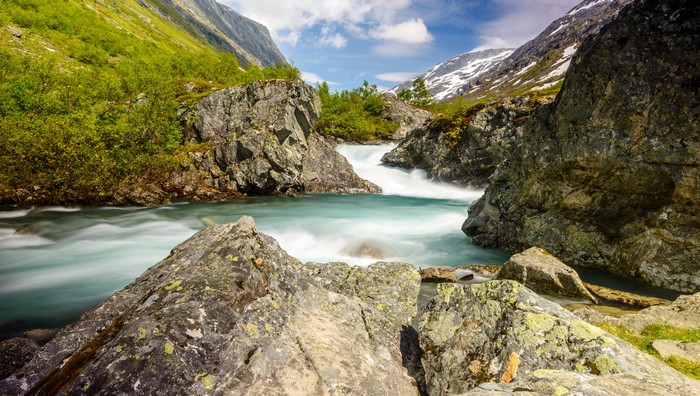 4K Norway Mountains River Landscape