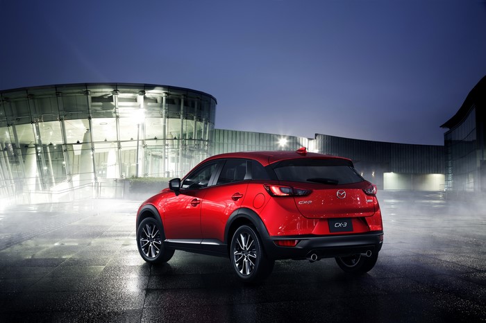 Red 2015 Mazda CX-3 Metallic Back View