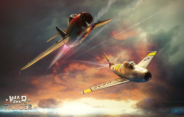 F-86 and MiG-15 fighter jets in War Thunder