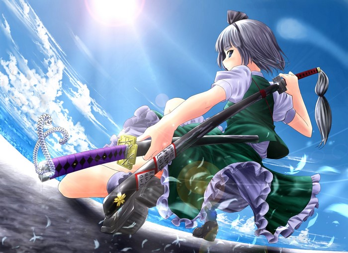 Konpaku Youmu from Touhou Project with two katanas